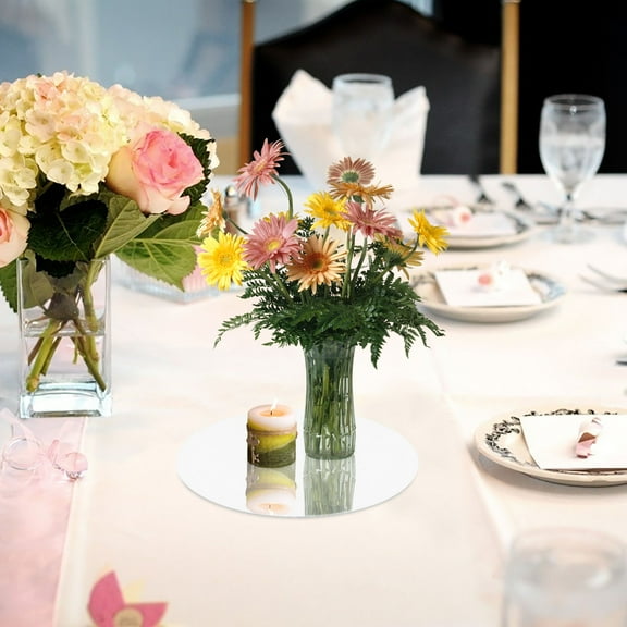 IBASETOY Serving Plate Mirror Decorative Tray Acrylic Display Women Weddings 1Pack