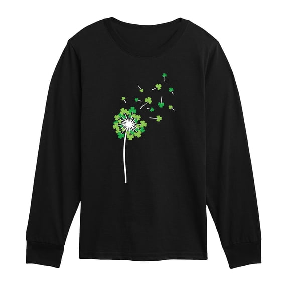 Instant Message - Shamrock Dandelion - Youth Boys Long Sleeve Graphic T-Shirt