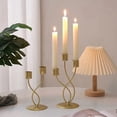 thumbnail image 2 of Juego de 3 Candelabros Dorados, Candelabros de Hierro de Metal Elegantes de Lujo, Candelabros de Mesa Decorativos Europeos, 2 of 5