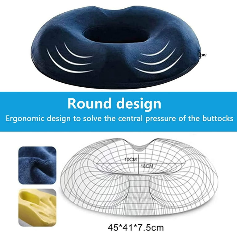 Large Seat Cushion Memory Foam Donut Pillow for Relief Tailbone Pain,  Hemmoroid Treatment, Bed Sores, Prostate, Coccyx, Sciatica, Pregnancy,  Postpartum, Ergonomic Design (Velour Cover for Male) 