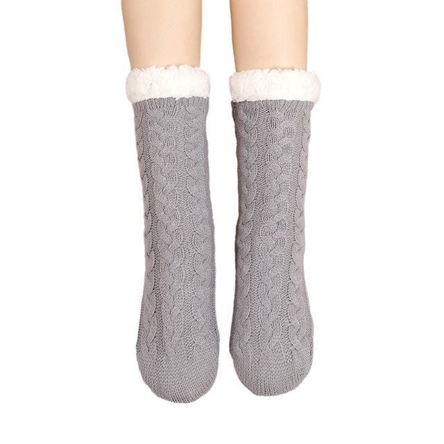 CSChome Warm Mid Tube Socks Women's Thermal Mid-Tube Socks - Thick Soft Plush Color Matching Elastic Non-Slip Knitted