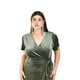 thumbnail image 5 of Vestido envolvente de terciopelo Roman Fashion /Tallas Extras, 3836 (Verde militar) verde oscuro 42, 5 of 8