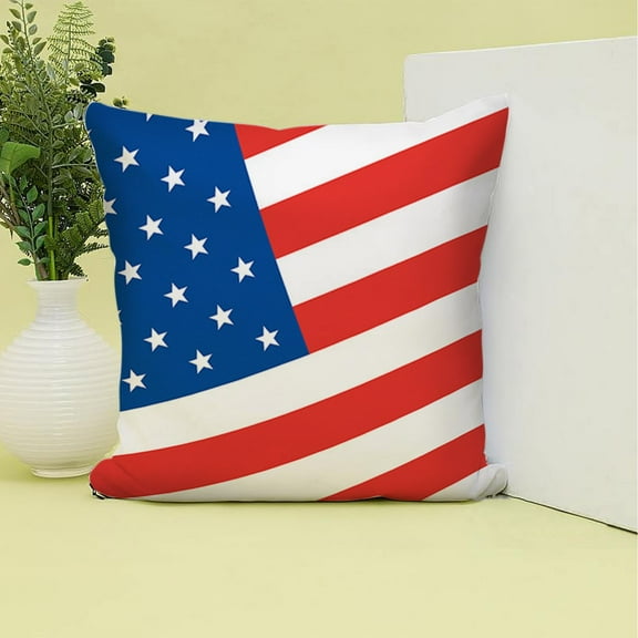 Kojanyu 4th of July Pillow Covers 2PCS Set,Double-Sided Patriotic Star Print Cushion Cases,Red White Blue Sofa Pillows for Independence Day Decor