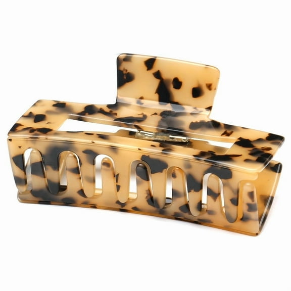 QinGoo Large Rectangle Hair Claw Clip for Thick Hair Strong Hold Women Hair Accessory 1 Count, 4.1 inch, Tortoise
