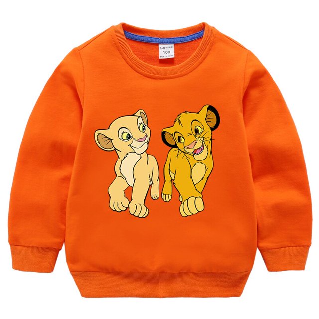 The King Lion Simba Cartoon Printed Autumn Kids Clothes Disney Sweatshirts Teenagers Boys Pullover Outfits Children Clothing140(7T-8T) Gao Jinjia LED