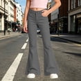 thumbnail image 2 of MuXiKeJi Clothes Girls School Uniform Pants Kids Pull On Straight Leg Stretchy Elastic Waist Bow Trousers with Pockets, 2 of 7