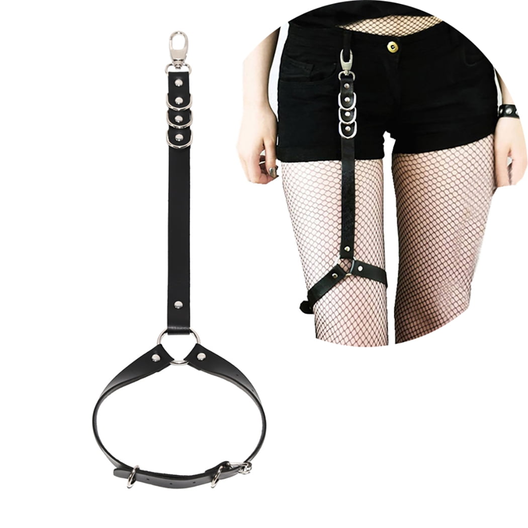 Leg Harness Belt Punk - Caged Rock Faux Leather Thigh Harness Rave Leg Garter - Walmart.com