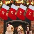 thumbnail image 3 of 1 Pcs Christmas Letter Stocking Knitted Xmas Stockings 11.8 Inch Rustic Socks Fireplace Hanging Vintage Stockings for Family Christmas Decorations(Red，G), 3 of 4