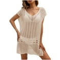 thumbnail image 2 of TMOYZQ Women's Swimwear Cover Ups for Bathing Suit Crochet Swimsuit Coverup Knit Beach Dresses Vacation Outfits, 2 of 8