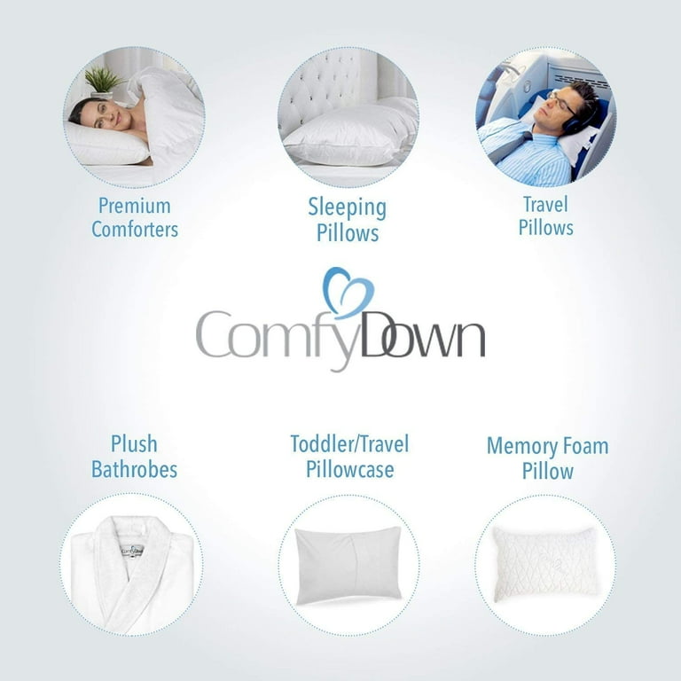 Down Etc 235tc Cotton-Covered Square Pillow Insert Filled with Feather and Down - White - 22 x 22 Bed & Waterbed Accessories