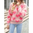 thumbnail image 3 of xiaxaixu Chandail Ample pour Femmes de la Saint-Valentin Motif Cœur Manches Longues Col Rond Tricot, 3 of 9