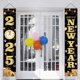 thumbnail image 5 of Decoraciones de pancartas de puerta de feliz año nuevo negro - 2025 Banners colgantes de puerta de porche delantero de año nuevo negro dorado （30 * 180 cm）, 5 of 5