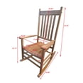 thumbnail image 4 of Kepooman Patio Rocking Chair for Indoor Outdoor Use - Wooden Furniture Adults Rocker for Porch, Balcony, Backyard and Garden Brown, 4 of 7