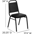 thumbnail image 2 of SLSRFD Trapezoidal Back Banquet Chair, Commercial Stackable Vinyl Upholstered Chair with Steel Frame, 500 lbs Capacity for Events, Restaurant, Conference Room,Black Vinyl/Black Frame, 2 of 7