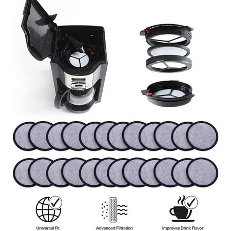 

coffee filter replacement 24-Pack Replacement Charcoal Water Filter Discs for Brewers Coffee Machines