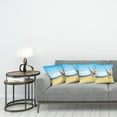 thumbnail image 3 of Ambesonne Christmas Throw Pillow Cover 4 Pack, Santa on Beach Surf, 16", Blue Yellow, 3 of 7