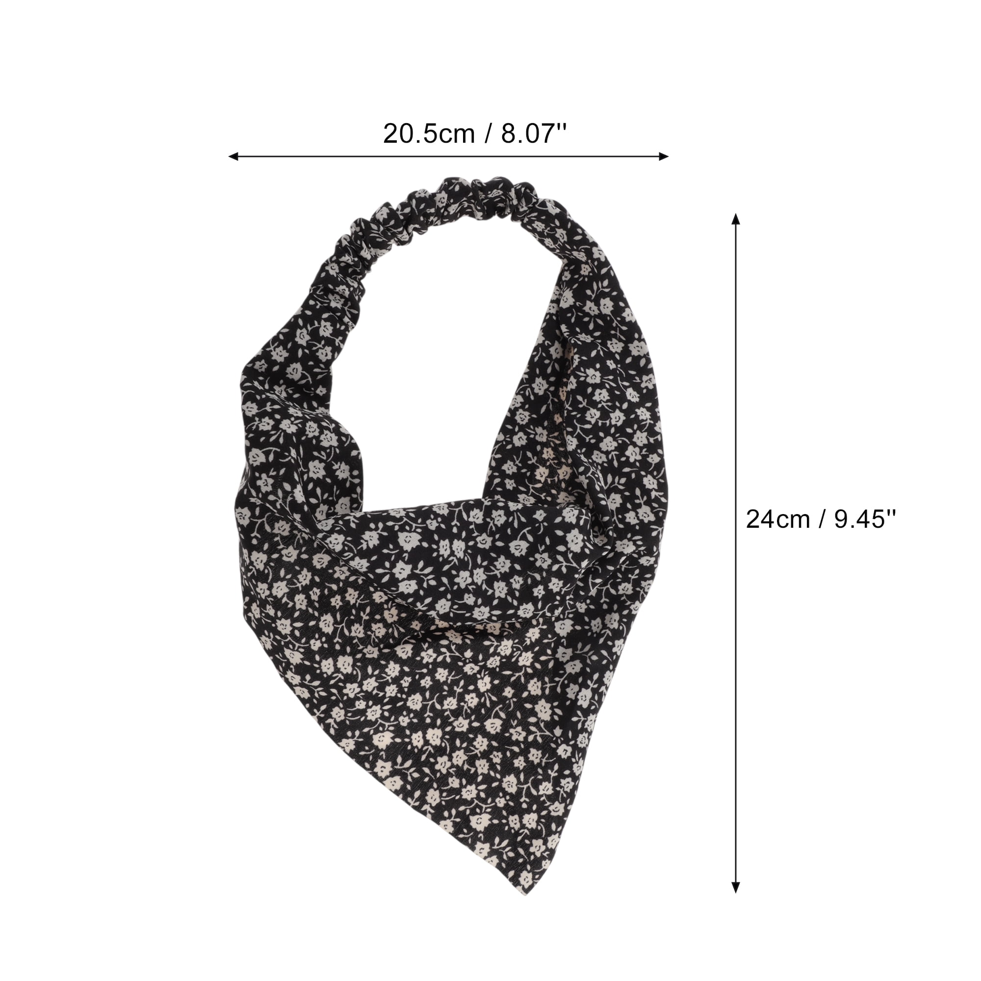 Unique Bargains 1pc Stylish and Comfortable Grace Floral Headwrap Black