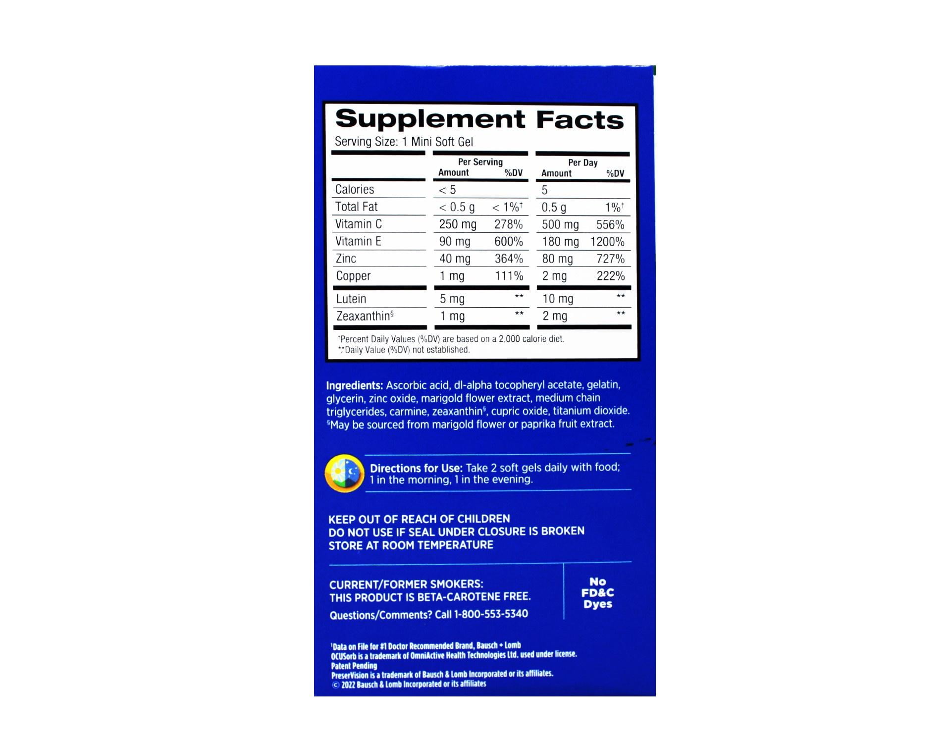 PreserVision Eye Vitamin and Mineral Supplement AREDS 2 PreserVision Eye Vitamin and Mineral Supplement AREDS 2