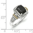 thumbnail image 3 of Sterling Silver Two Tone Silver And Gold Plated Sterling Silver w/Onyx Ring Size 6, 3 of 6