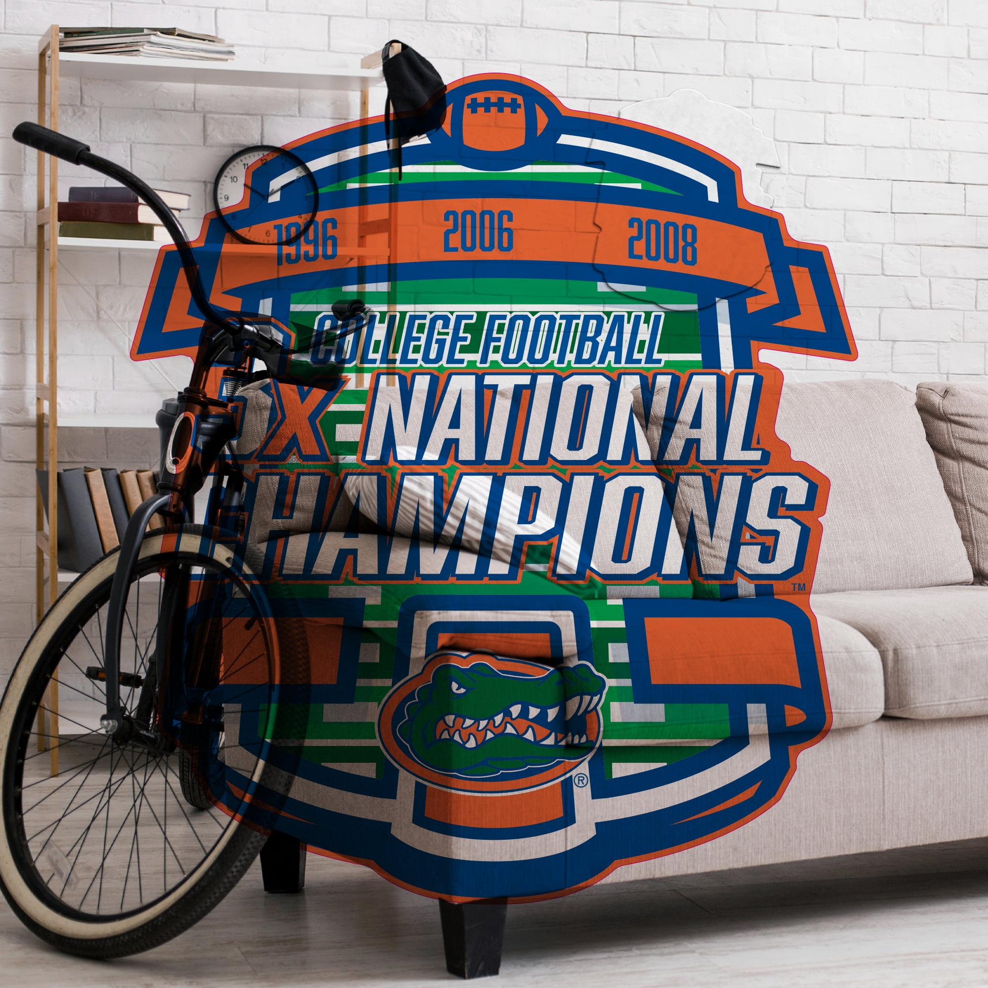 Florida University 3 Time College Football Champs Shape-Cut Pennant