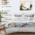 thumbnail image 3 of 3 Piece Blue Starfish Beach Duvet Cover Set Twin Size,Microfiber Comforter/Quilt Cover with Corner Ties and 2 Pillowcases,Summer Coral Conch Coastal Retro Beige All Season Bedding with Zipper Closure, 3 of 8