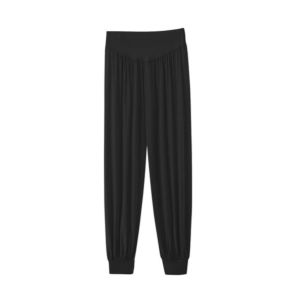 Felirenzacia Women's High Waist Yoga Joggers with V-Waistband Loose Fit Lounge Pants with Cuffed Ankles, Soft Stretchy Maternity Pajama Bottoms