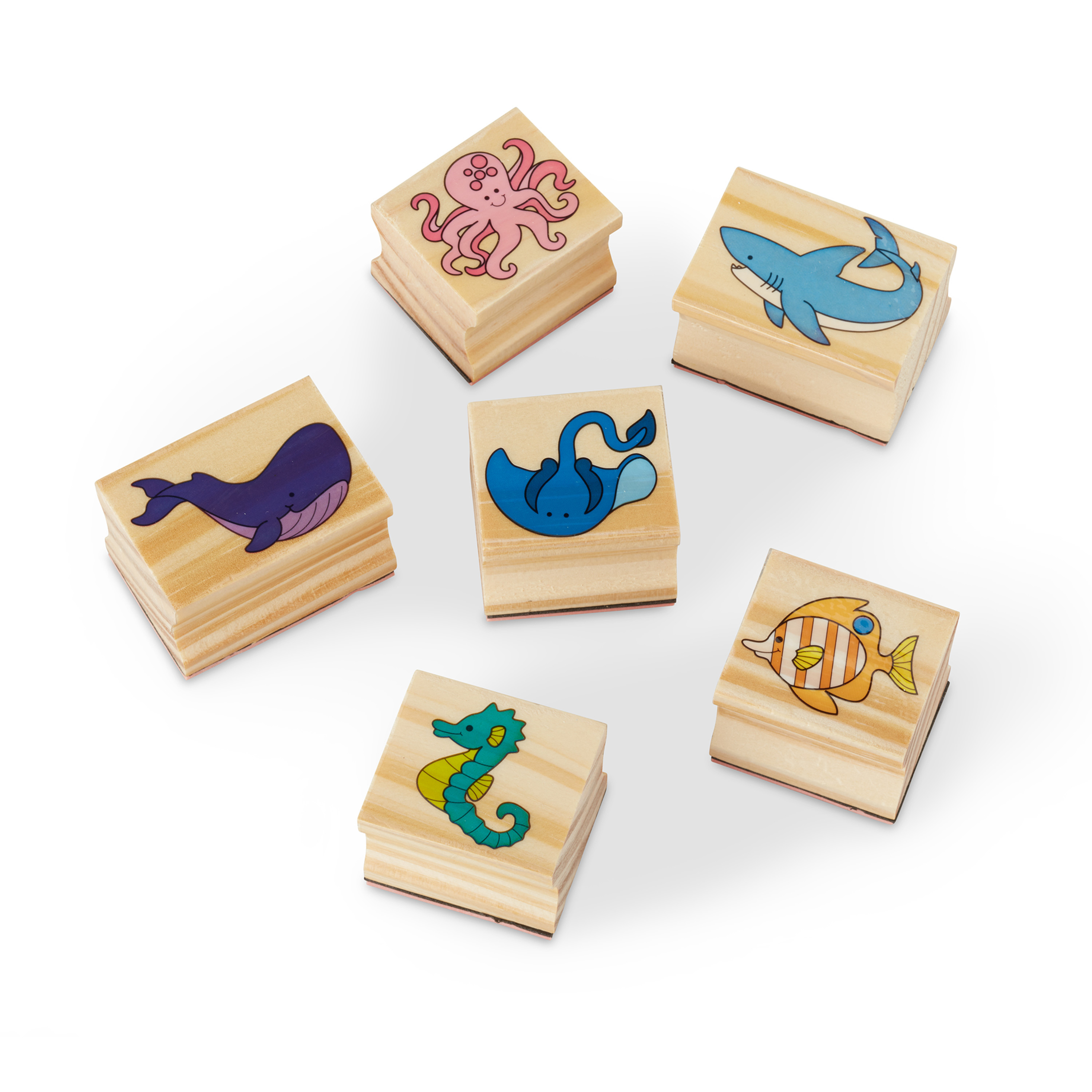 Melissa & Doug Jumbo Deluxe Wooden Stamp Set  Animals (40 Stamps, 7 Markers, 3 Colored Ink Pads) - image 5 of 9