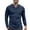 Navy, variant on ZCFZJW Mens Soft Cotton Henley T-Shirts Dress Long Sleeve Basic Slim Fit Athletic Tees Tops Casual Collarless Quarter Button Pullover Navy XXL