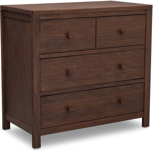 Delta Children Cambridge Mix and Match 3 Drawer Dresser, Greenguard Gold Certified, Rustic Oak