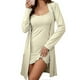 thumbnail image 1 of Womens Knit Robe Set Nightgown With Robes Long Sleeves Lounge Sets.., 1 of 3