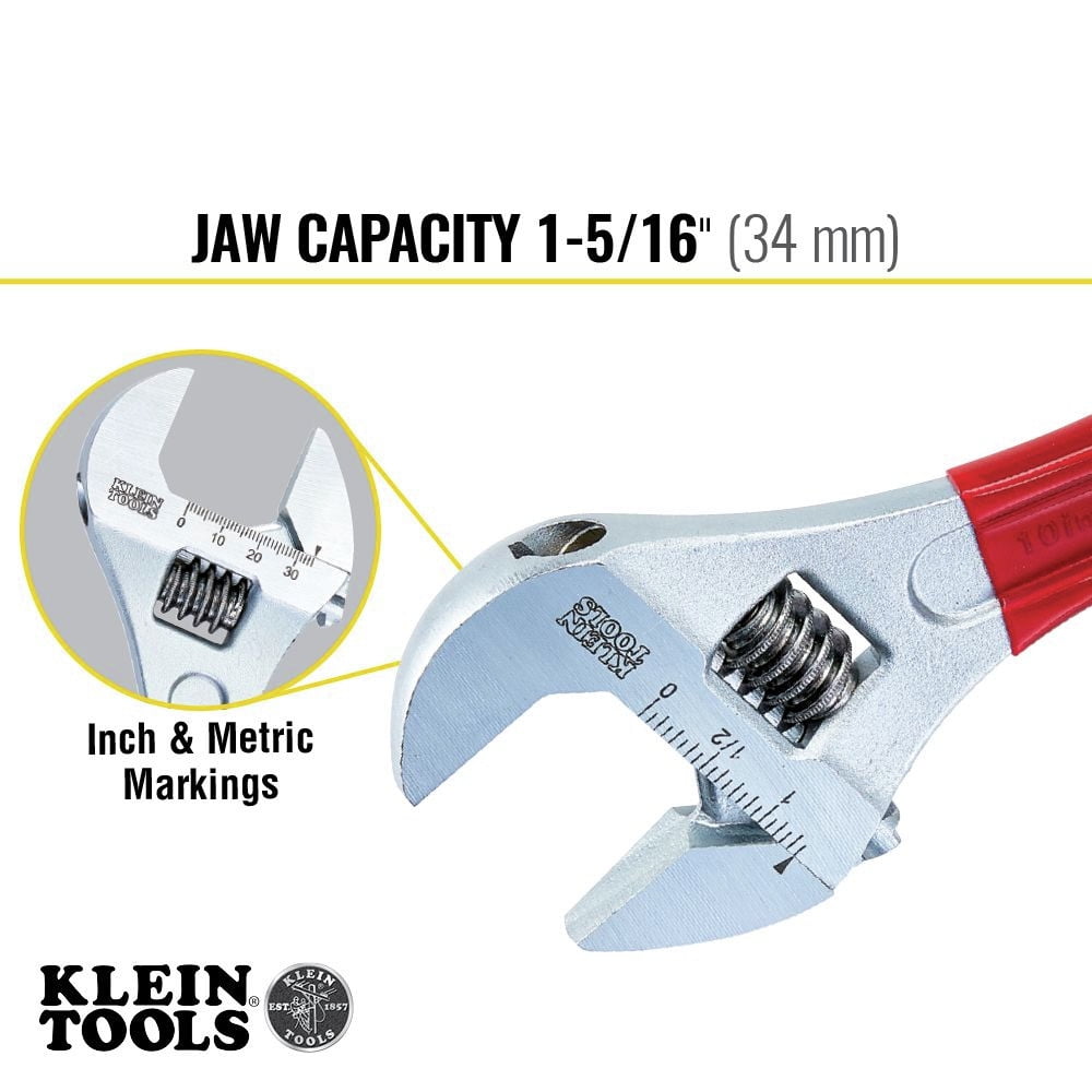 Klein Tools 10In Adj. Wrench Extra Capacity