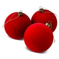 thumbnail image 6 of Velvet-Feel Ball Christmas Ornaments-4pcs Tree Ball Ornaments for Party, 6 of 8