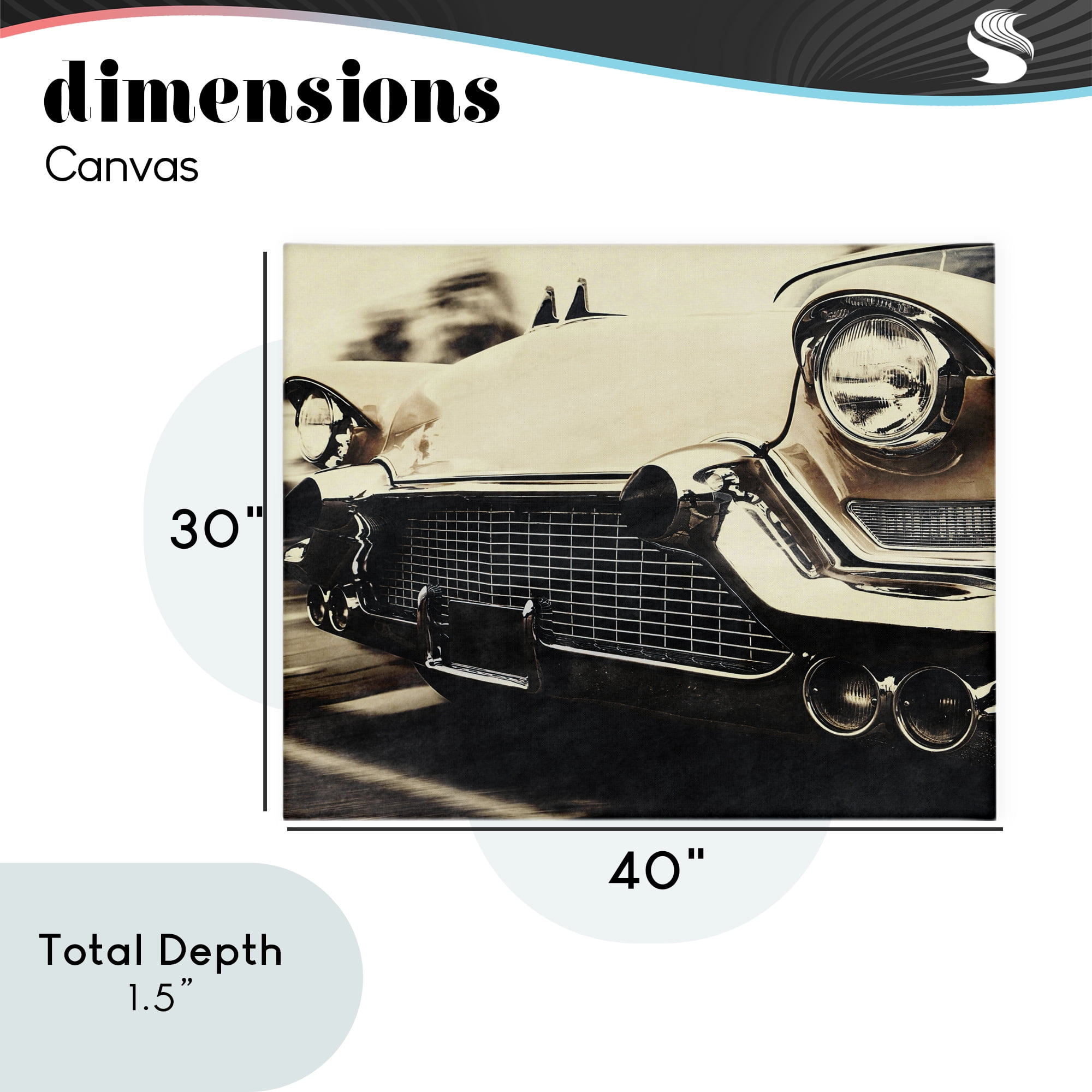 Stupell Industries Vintage Ride Headlights Canvas Wall Art, design by Marcus Prime