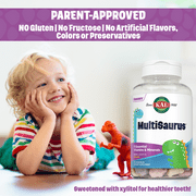 KAL Kid’s MultiSaurus Vitamins & Minerals | Berry, Grape & Orange Flavor | Children’s Daily Multivitamin | 90 Chewables