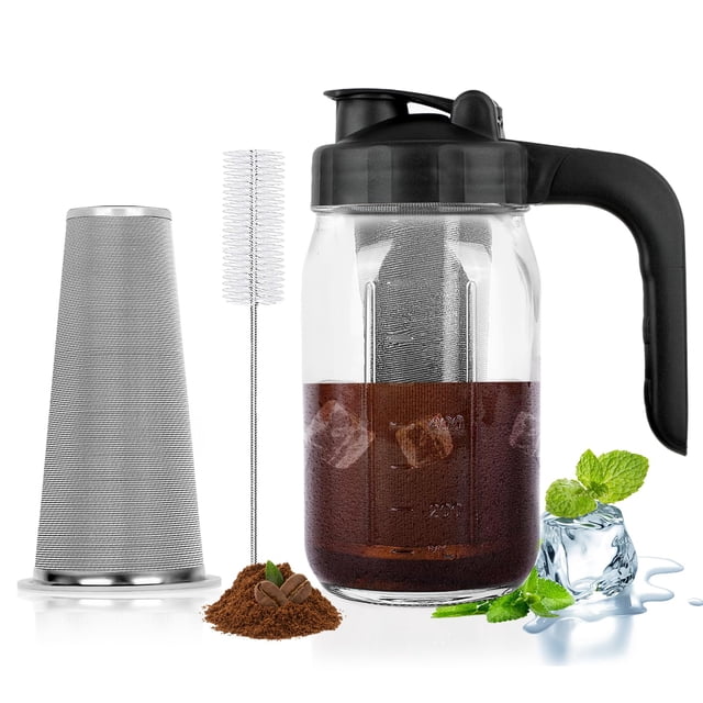Cafetera Cold Brew Cupluw, tarro de cristal de 32 ml con filtro