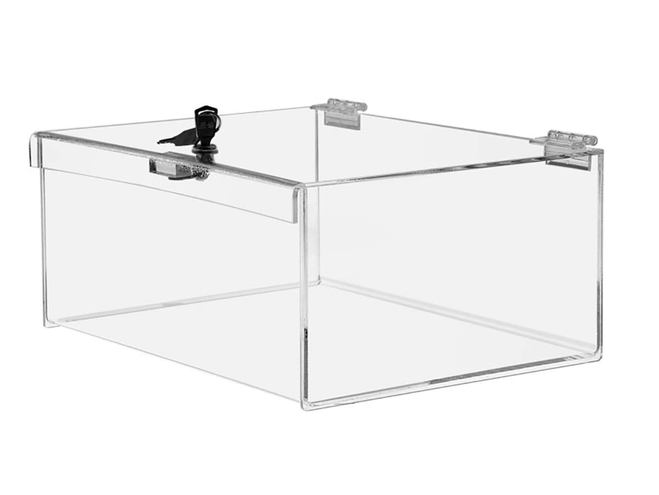 Marketing Holders Clear Acrylic Case Locking Security Show Case Safe Box Display 12"W X 9"D X 5"H Lock Kids Games Or Phone Up When Punished