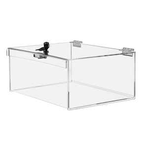 Marketing Holders Effacer le boîtier acrylique Verrouillage de sécurité Afficher le boîtier Coffre-fort Affichage 12"W X 9"D X 5"H Verrouiller les jeux pour enfants ou téléphoner vers le haut lorsque la punition est