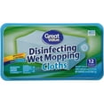 Great Value Disinfecting Wet Mopping Cloths, 12 Count