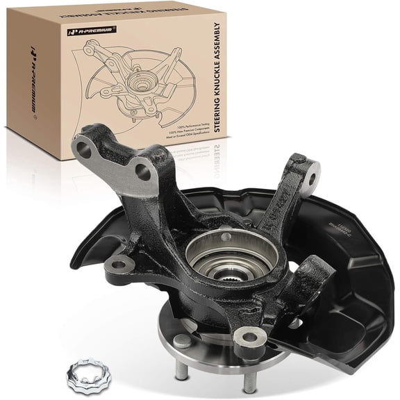 A-Premium Steering Knuckle and Hub Bearing Assembly Compatible with Toyota Highlander 2004-2007 AWD Front Passenger Side