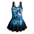 thumbnail image 4 of Uourmeti Girls' Lightning Horse Fantasy Print Skirted One-Piece Swimsuit - Quick Dry, Stretchy Swim Dress for Beach, Pool & Summer Vacations, 4 of 8