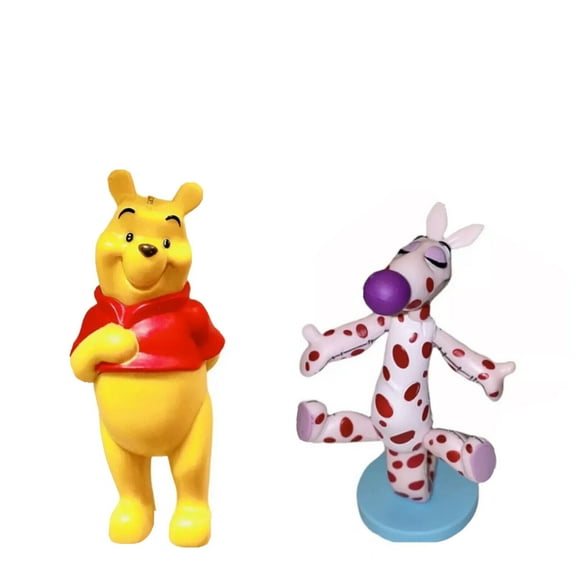 Pooh & Woozle Pink Polka Dots PVC Cake Topper 3” Figure Figurine Disney Pooh New