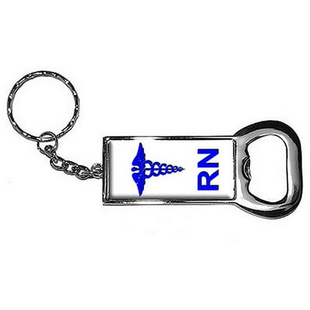 Registered Nurse Rn Caduceus Medical Symbol Keychain Key Chain Ring Bottle Bottlecap