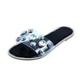thumbnail image 1 of Amzcrzy Zapatos de mujer,Zapatos de mujer,Zapatillas de mujer, Zapatillas planas de verano para mujer con punta abierta y decoración de diamantes de imitación de colores, informales, para playa Sanda, 1 of 9