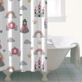 thumbnail image 4 of Beige Princess Castle Rainbow Pattern Shower Curtain 36"x72" ,Bathroom Decorative Shower Curtains Set with 12 Hooks,Modern Waterproof Washable Shower Curtain, 4 of 6