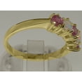 thumbnail image 4 of LBG British Made 10k Yellow Gold Real Pink Tourmaline & Opal Womens Eternity Ring - 33 size options - Size 5.5, 4 of 6