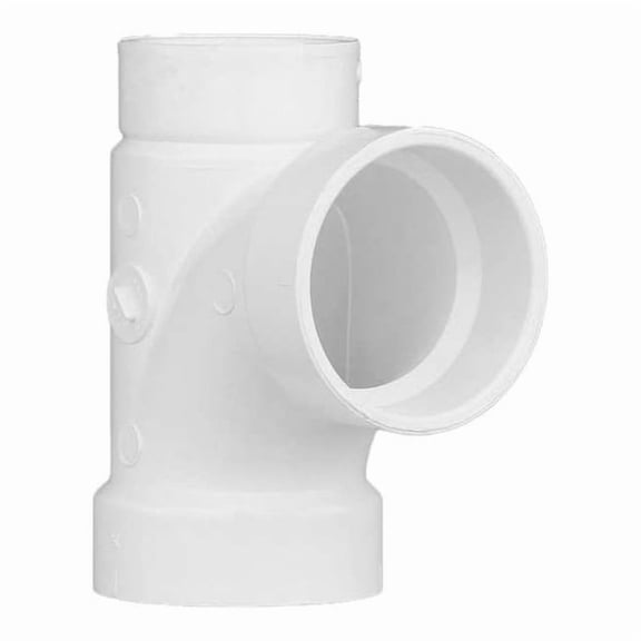 PVC Sanitary Tee, Hub, 2 in x 1 1/2 in x 2 in Pipe Size