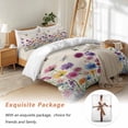 thumbnail image 6 of Queen 4 Piece Bedding Set Vintage Spring Flowers on Linen Soft Breathable Duvet Cover and Pillowcase,Watercolor Floral Butterfly Duvet Cover Set Washable Bed Sheets for Bedroom Dormitory Guest Room, 6 of 8