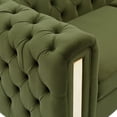 thumbnail image 4 of 3-Seater Button Tufted Velvet Sofa with Gold Metal Legs & Tuxedo Arms, Soft Upholstered Sleeper for Living Room, Green, 4 of 7