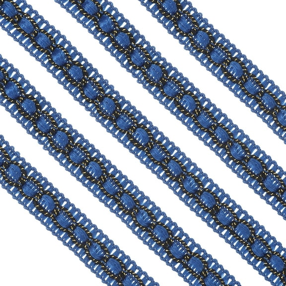 11 Yard Braid Trim, 0.7" Wide Braid Lace Ribbon Gimp Trim Strap for DIY Craft Sewing Accessories Costume Home Decorations, Sapphire Blue