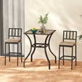 thumbnail image 4 of Gymax 28.5'' Square Bistro Bar Table w/ 2'' Umbrella Hole Silkscreen Glass Tabletop, 4 of 10
